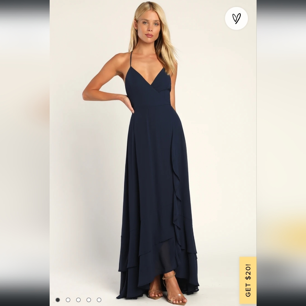 Lulu's navy blue high-low maxi